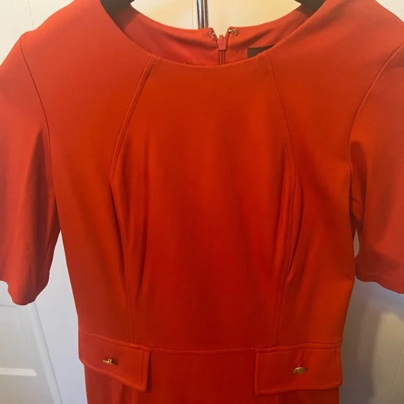 Vince Camuto Red Vintage Style Short Sleeve A-Line Dress - Picture 6 of 8